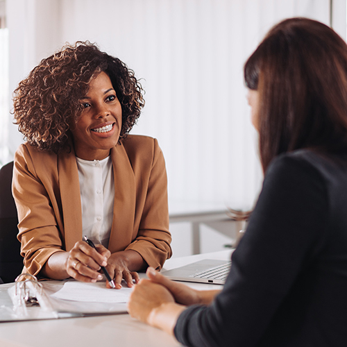 Two women negotiating